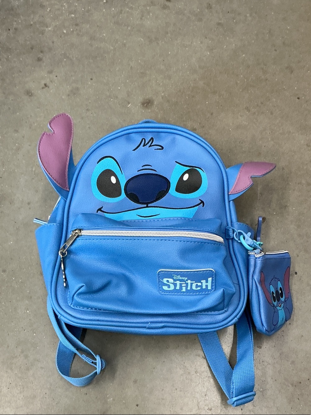 Disney Stitch Kids Backpack in Blue with Pink Ear Accents
